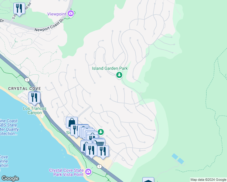 map of restaurants, bars, coffee shops, grocery stores, and more near 5 Currents in Newport Beach