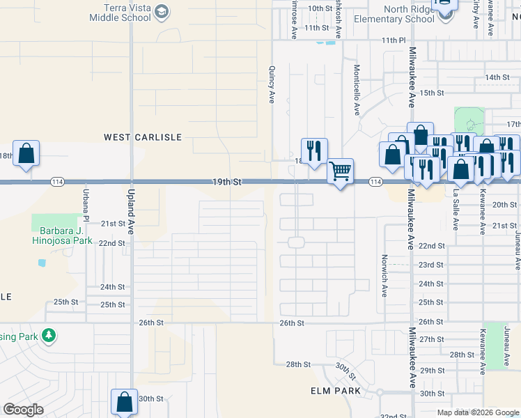 map of restaurants, bars, coffee shops, grocery stores, and more near 6908 21st Street in Lubbock