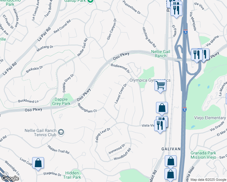 map of restaurants, bars, coffee shops, grocery stores, and more near 25682 Nottingham Court in Laguna Hills