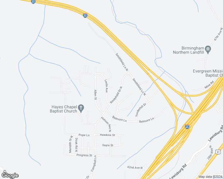 map of restaurants, bars, coffee shops, grocery stores, and more near 2130 Leola Circle in Birmingham