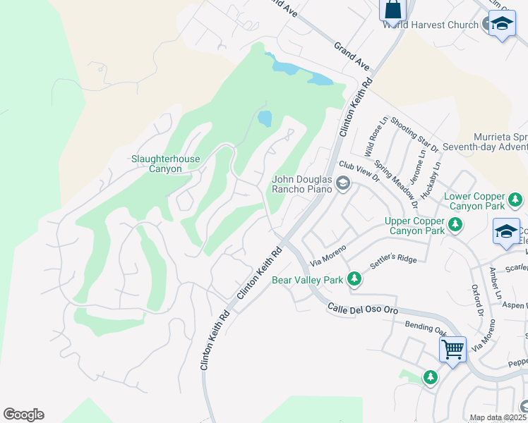 map of restaurants, bars, coffee shops, grocery stores, and more near 38411 Glen Abbey Lane in Murrieta
