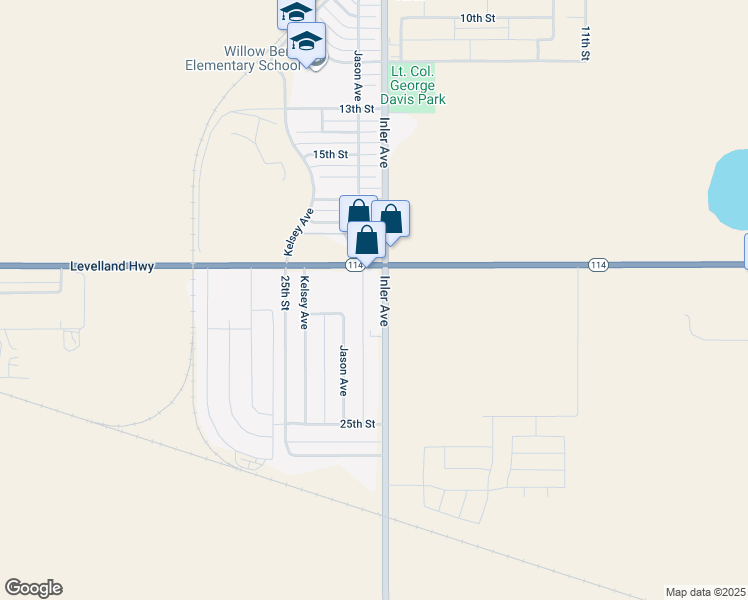 map of restaurants, bars, coffee shops, grocery stores, and more near 2169-2499 Inler Avenue in Lubbock