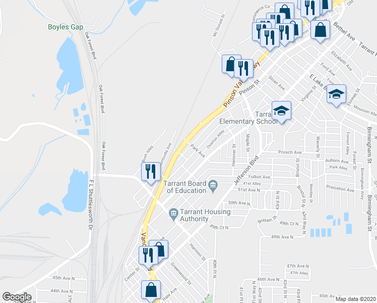 map of restaurants, bars, coffee shops, grocery stores, and more near 906 Overton Avenue in Birmingham