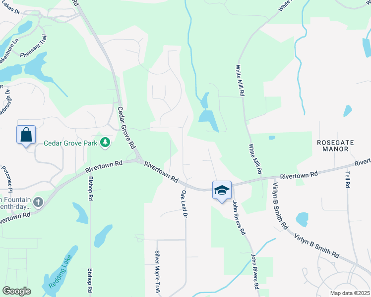 map of restaurants, bars, coffee shops, grocery stores, and more near 6664 Saint Jude Drive in Fairburn