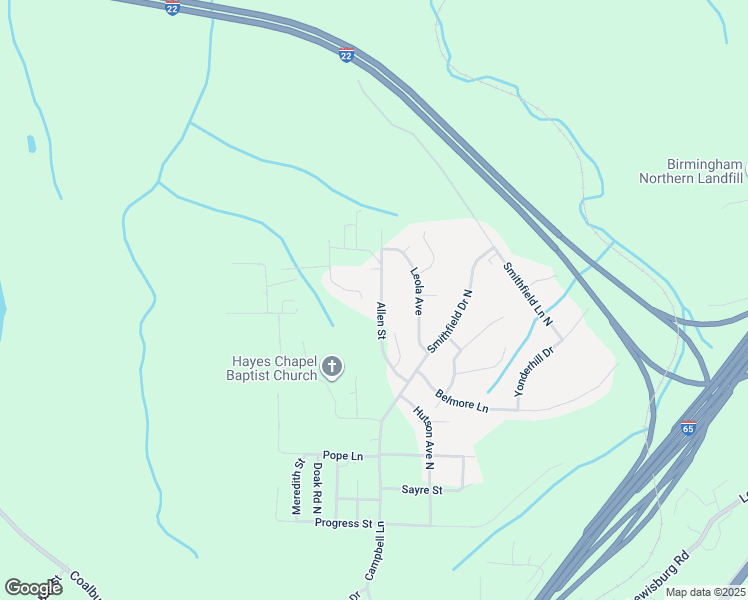 map of restaurants, bars, coffee shops, grocery stores, and more near 4816 Allen Street in Birmingham
