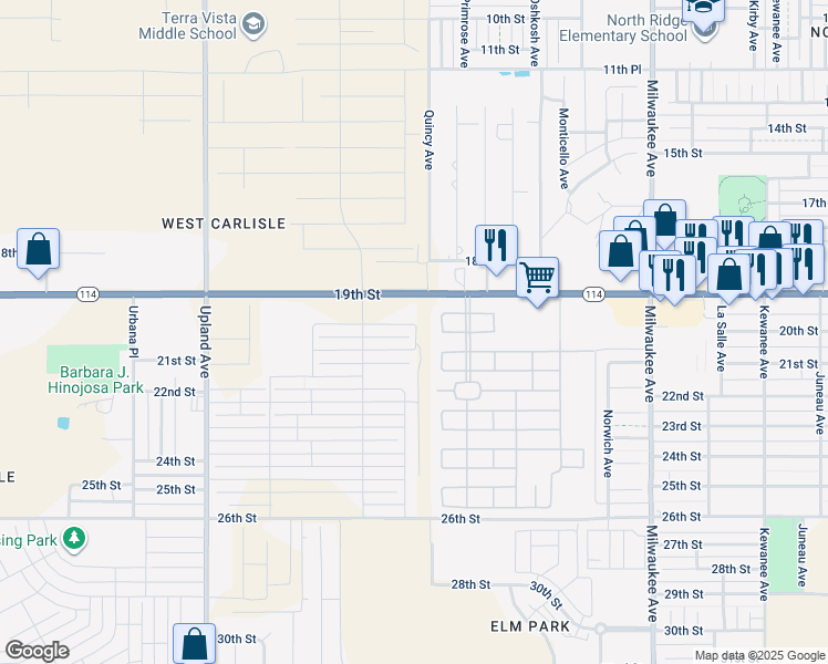 map of restaurants, bars, coffee shops, grocery stores, and more near 6908 21st Street in Lubbock
