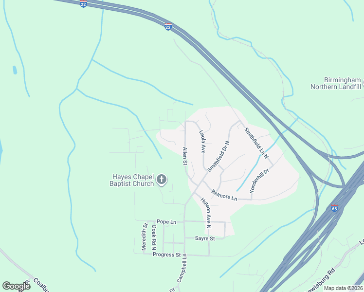map of restaurants, bars, coffee shops, grocery stores, and more near 4741 Allen Street in Birmingham