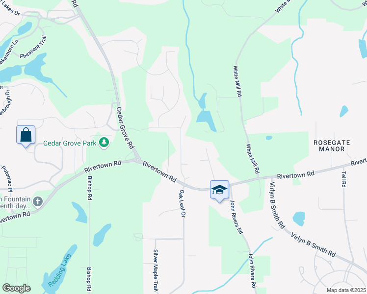 map of restaurants, bars, coffee shops, grocery stores, and more near 6664 Saint Jude Drive in Fairburn