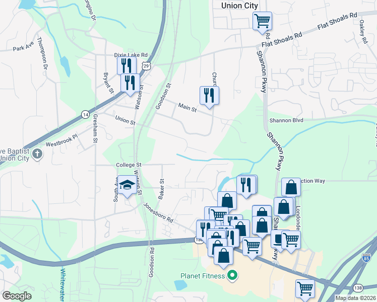 map of restaurants, bars, coffee shops, grocery stores, and more near 3308 Summer Brooke Court in Union City