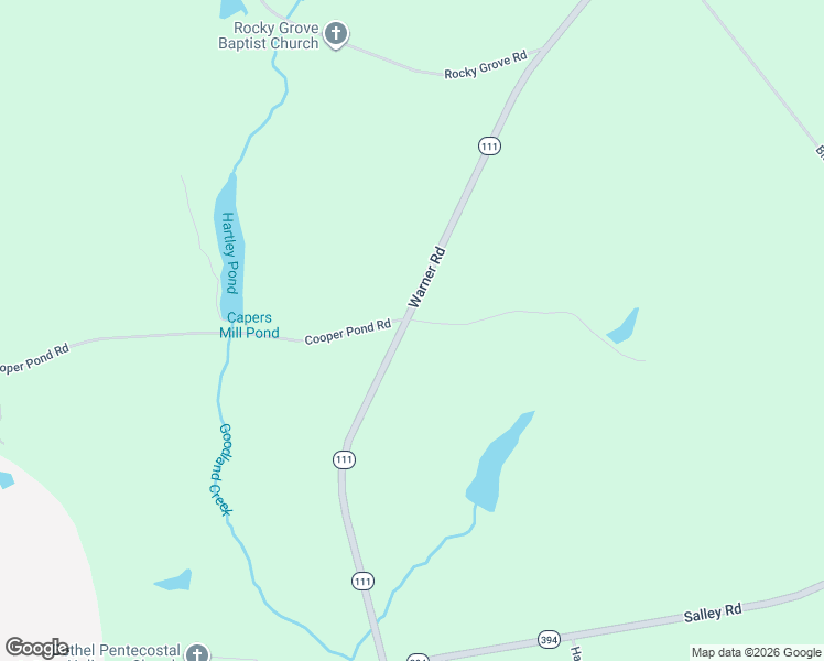 map of restaurants, bars, coffee shops, grocery stores, and more near 1451 Warner Road in Salley