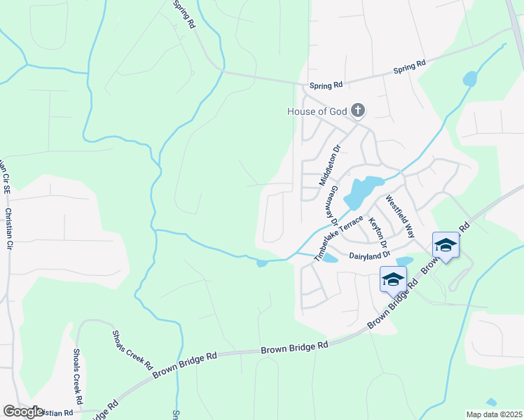 map of restaurants, bars, coffee shops, grocery stores, and more near 340 McGiboney Lane in Covington