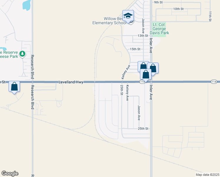 map of restaurants, bars, coffee shops, grocery stores, and more near 9055-9197 Levelland Highway in Lubbock
