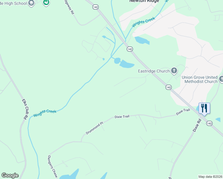 map of restaurants, bars, coffee shops, grocery stores, and more near 125 Vinny's Way in Covington