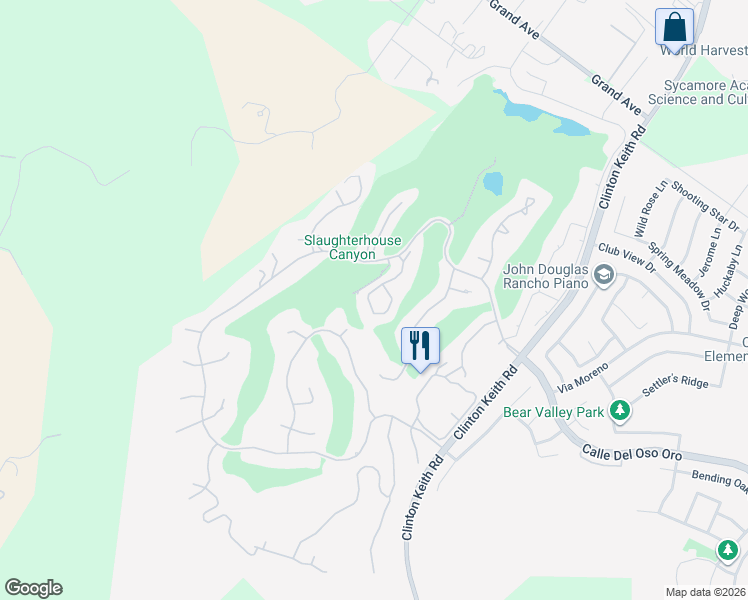 map of restaurants, bars, coffee shops, grocery stores, and more near 38394 Oaktree Loop in Murrieta