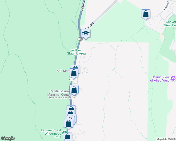 map of restaurants, bars, coffee shops, grocery stores, and more near 21421 Stans Lane in Laguna Beach