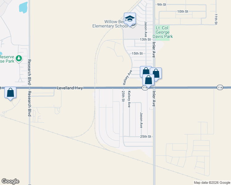 map of restaurants, bars, coffee shops, grocery stores, and more near 9055-9197 Levelland Highway in Lubbock