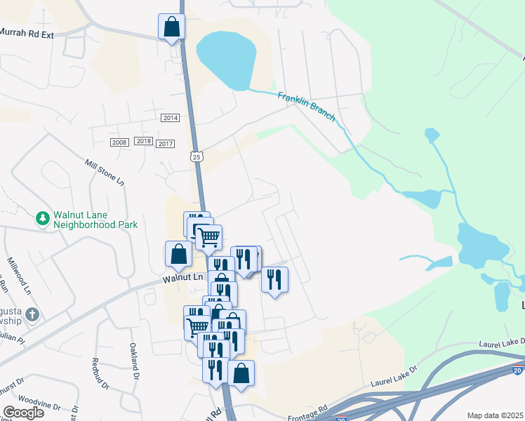 map of restaurants, bars, coffee shops, grocery stores, and more near 2083 Albion Loop in North Augusta