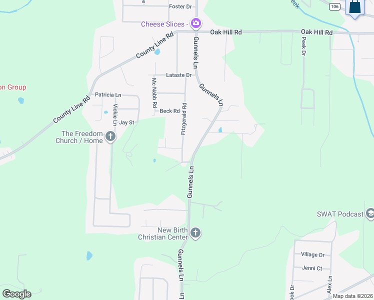 map of restaurants, bars, coffee shops, grocery stores, and more near 2770 Gunnels Lane in Oxford