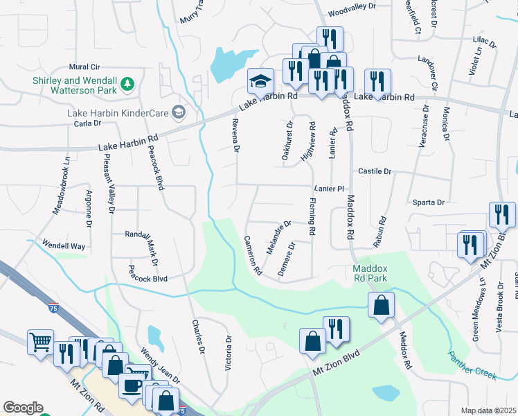 map of restaurants, bars, coffee shops, grocery stores, and more near 2209 Willoby Court in Morrow