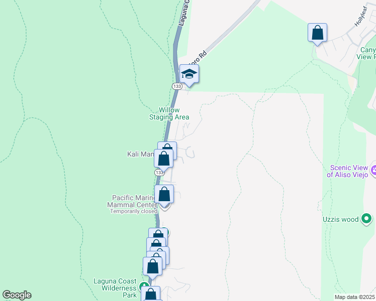 map of restaurants, bars, coffee shops, grocery stores, and more near 21431 Stans Lane in Laguna Beach