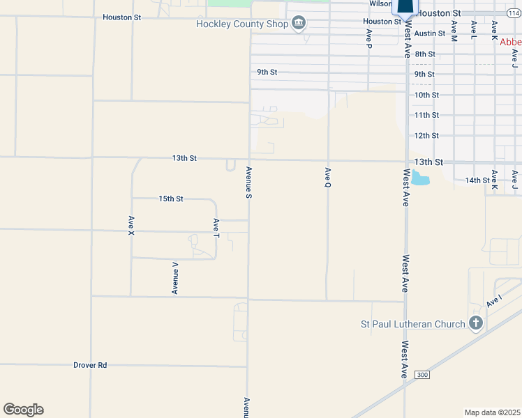 map of restaurants, bars, coffee shops, grocery stores, and more near 1301-1399 Avenue South in Levelland
