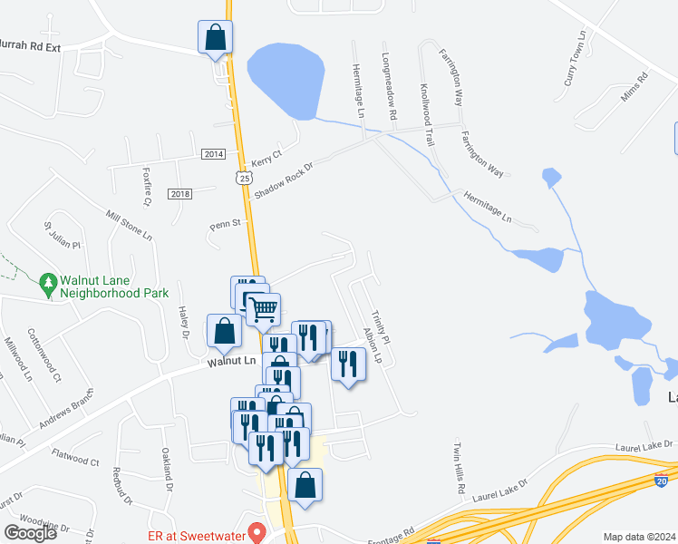 map of restaurants, bars, coffee shops, grocery stores, and more near 2083 Albion Loop in North Augusta