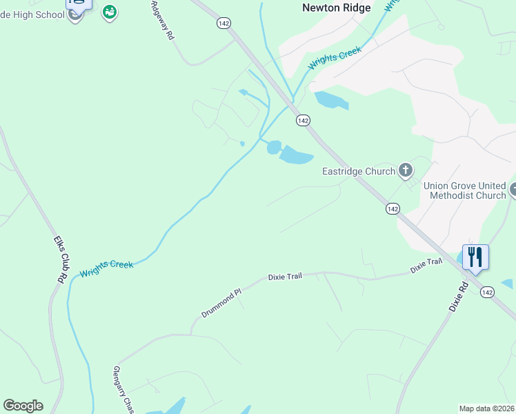 map of restaurants, bars, coffee shops, grocery stores, and more near 160 Vinny's Way in Covington