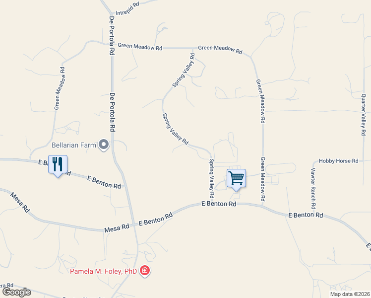 map of restaurants, bars, coffee shops, grocery stores, and more near 37715 Spring Valley Road in Temecula