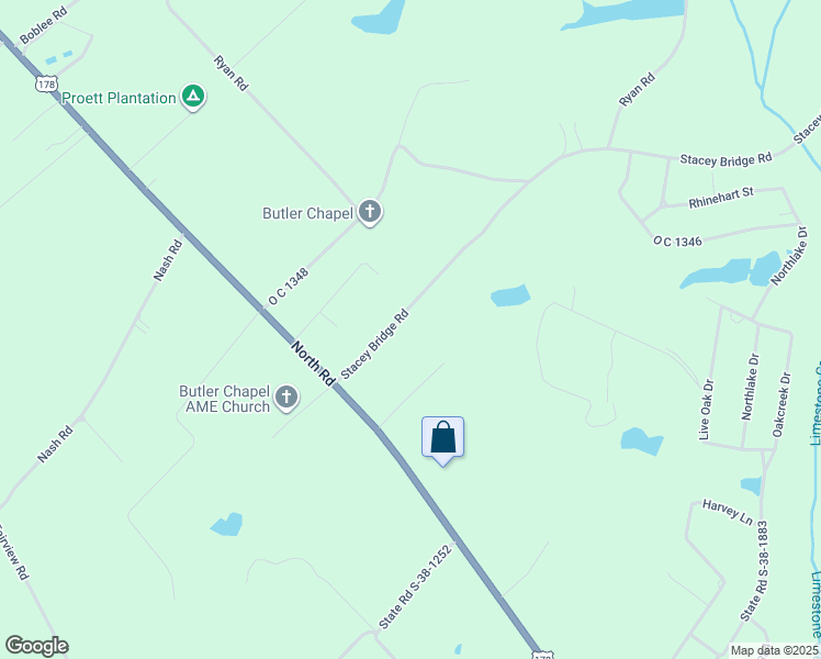 map of restaurants, bars, coffee shops, grocery stores, and more near 1413 Stacey Bridge Road in Orangeburg