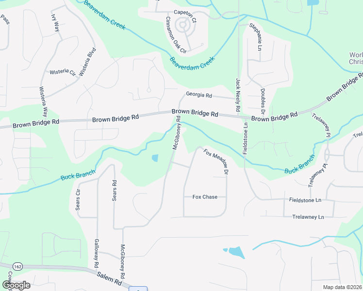 map of restaurants, bars, coffee shops, grocery stores, and more near 444 McGiboney Road in Covington