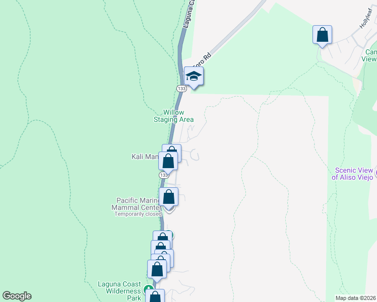 map of restaurants, bars, coffee shops, grocery stores, and more near 21431 Stans Lane in Laguna Beach