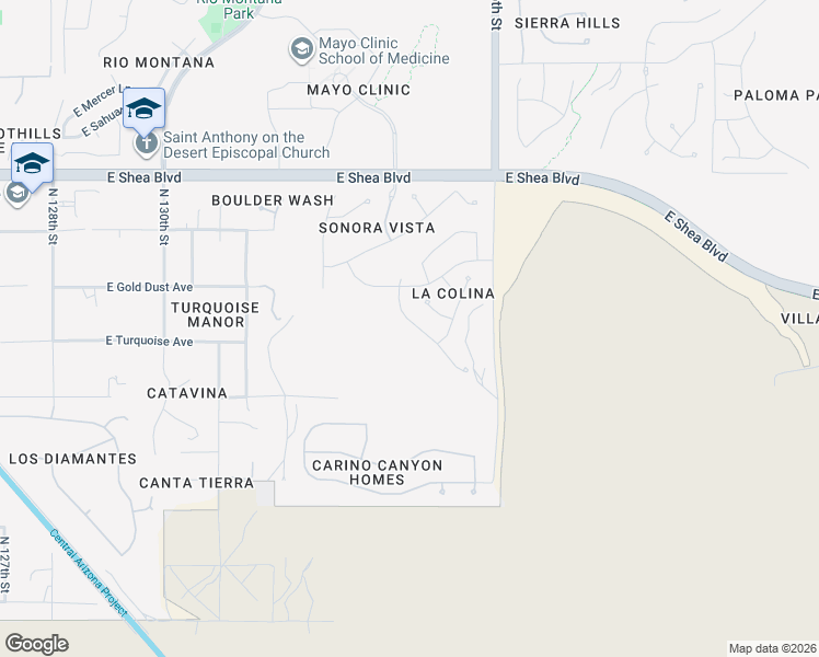 map of restaurants, bars, coffee shops, grocery stores, and more near 13483 East Estrella Avenue in Scottsdale