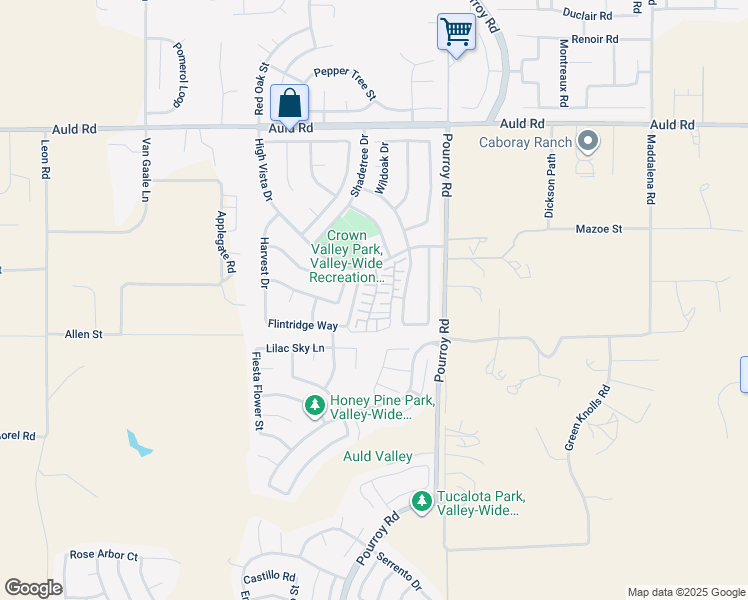 map of restaurants, bars, coffee shops, grocery stores, and more near 37406 Paseo Violeta in Murrieta