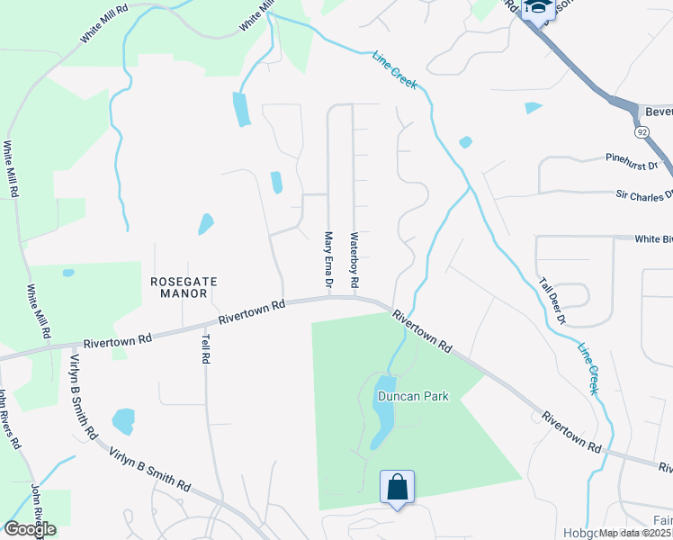 map of restaurants, bars, coffee shops, grocery stores, and more near 401 Mary Erna Drive in Fairburn
