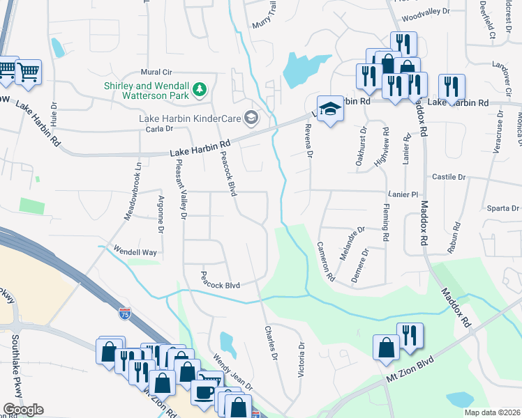 map of restaurants, bars, coffee shops, grocery stores, and more near 6499 Lynndale Lane in Morrow