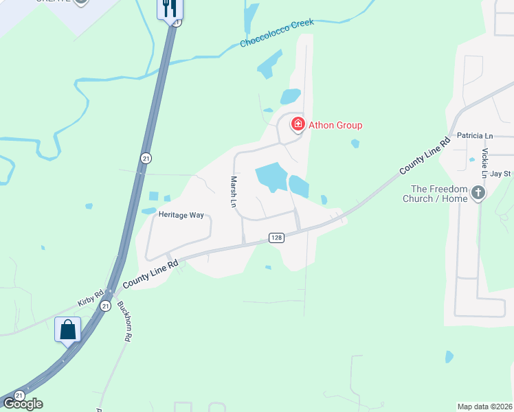 map of restaurants, bars, coffee shops, grocery stores, and more near 35 Mallard Circle in Oxford