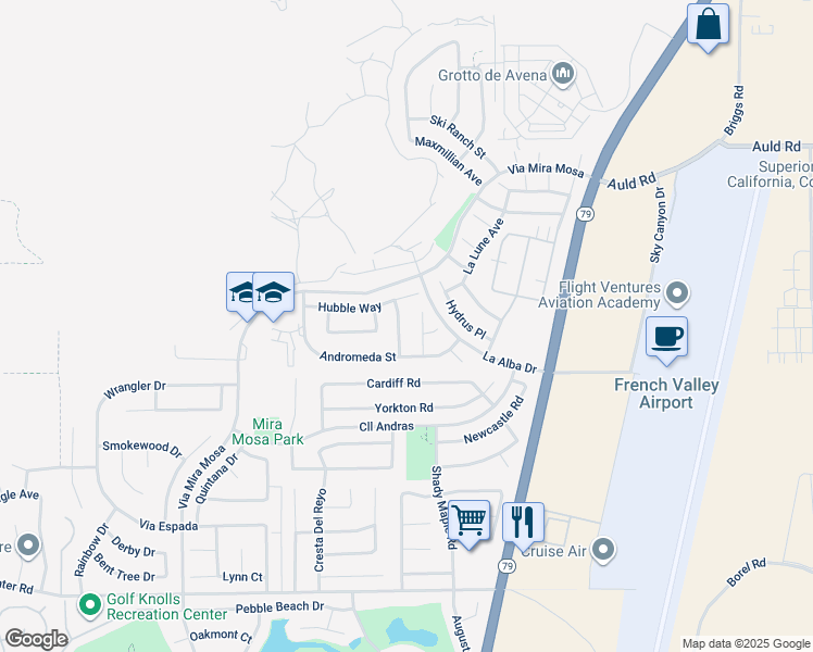 map of restaurants, bars, coffee shops, grocery stores, and more near 37434 Lumiere Avenue in Murrieta