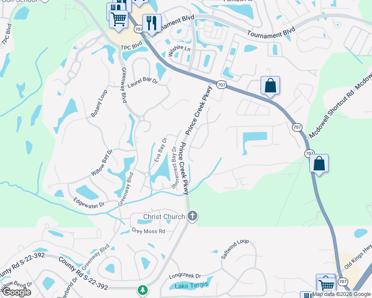 map of restaurants, bars, coffee shops, grocery stores, and more near 232 Outboard Drive in Murrells Inlet