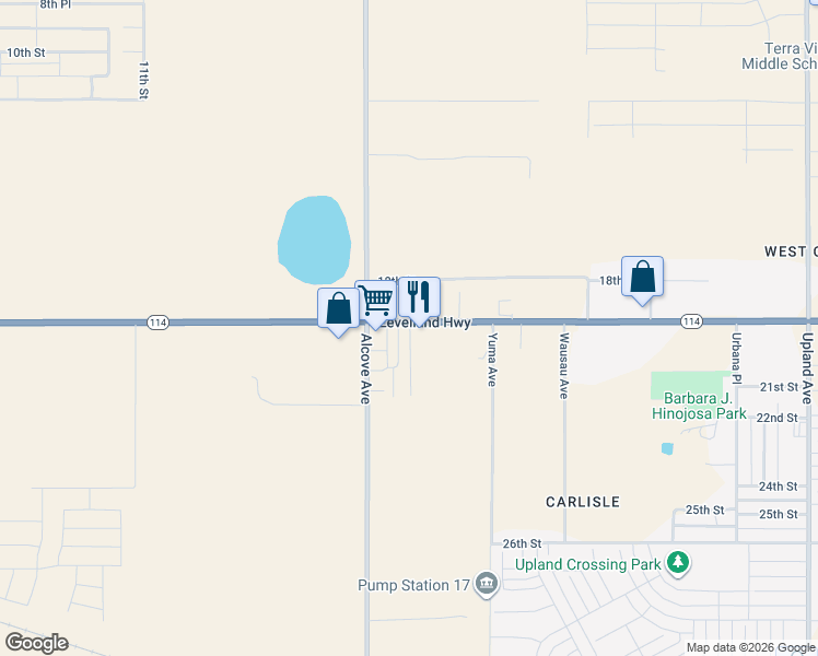 map of restaurants, bars, coffee shops, grocery stores, and more near 7729 19th St in Lubbock