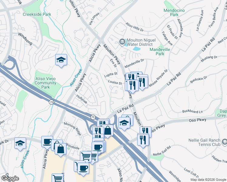 map of restaurants, bars, coffee shops, grocery stores, and more near in Laguna Beach