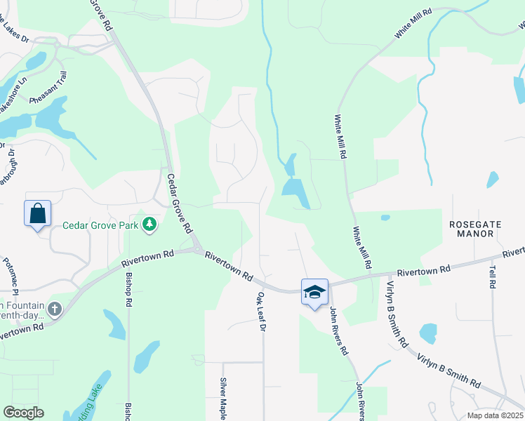 map of restaurants, bars, coffee shops, grocery stores, and more near 6636 Saint Jude Drive in Fairburn