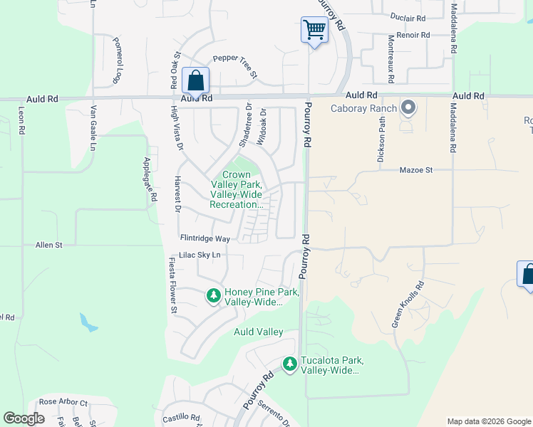 map of restaurants, bars, coffee shops, grocery stores, and more near 37406 Paseo Violeta in Murrieta