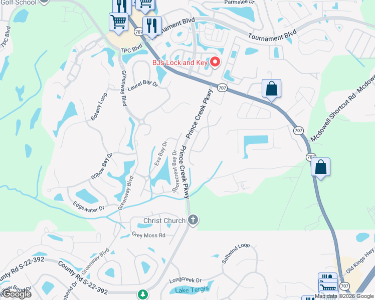 map of restaurants, bars, coffee shops, grocery stores, and more near 232 Outboard Drive in Murrells Inlet