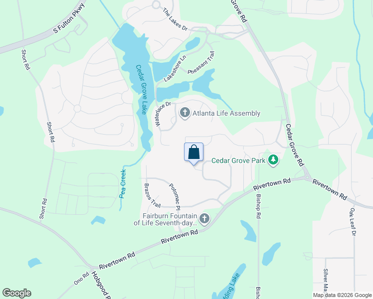 map of restaurants, bars, coffee shops, grocery stores, and more near 7501 Spoleto Loop in Fairburn