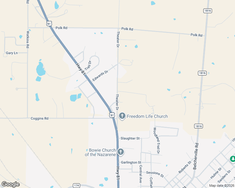 map of restaurants, bars, coffee shops, grocery stores, and more near 408 Theater Drive in Bowie