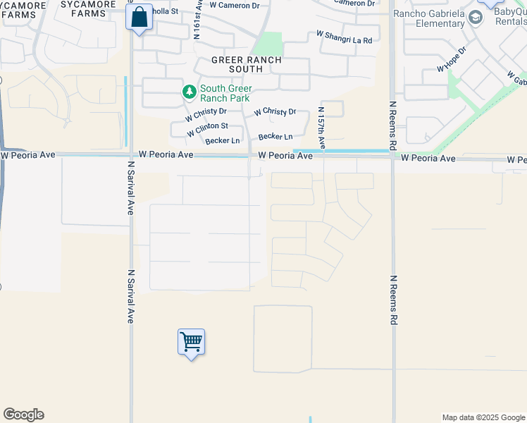 map of restaurants, bars, coffee shops, grocery stores, and more near 15833 West Camden Court in Waddell
