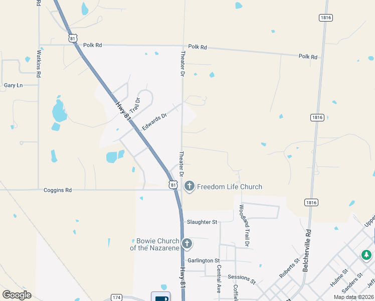 map of restaurants, bars, coffee shops, grocery stores, and more near 408 Theater Drive in Bowie
