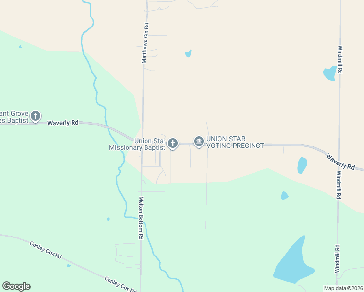 map of restaurants, bars, coffee shops, grocery stores, and more near Union Star Road in West Point