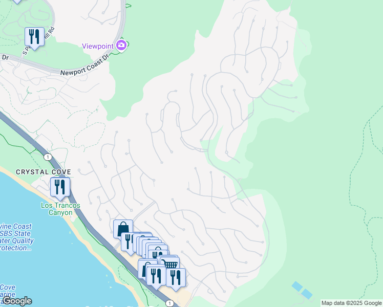 map of restaurants, bars, coffee shops, grocery stores, and more near 46 Deep Sea in Newport Beach