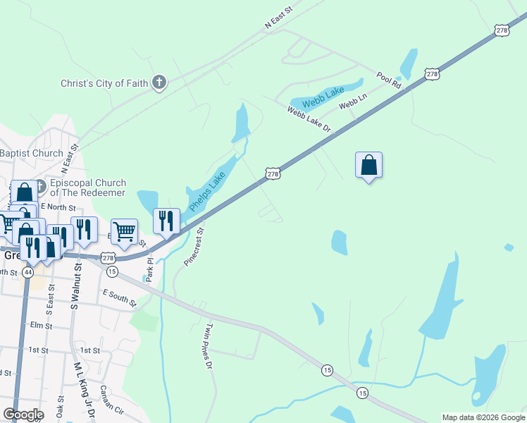 map of restaurants, bars, coffee shops, grocery stores, and more near 1 Fox Chase Circle in Greensboro